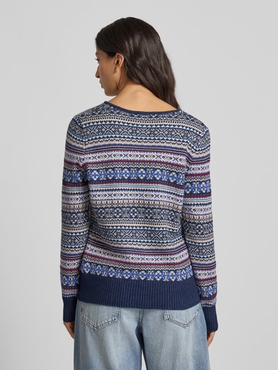 Christian Berg Woman Sweter z dzianiny z prążkowanymi wykończeniami Ciemnoniebieski melanż 5