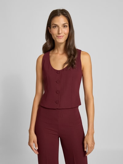Mango Cropped Weste mit Knopfleiste Modell 'IGUANA' Bordeaux 4