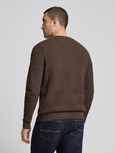 SELECTED HOMME Strickpullover mit gerippten Abschlüssen Modell 'ROSS' Dunkelbraun 5