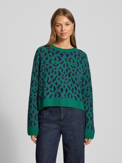 Armedangels Loose fit pullover van zuivere wol, model 'DILIRIAA LEOPAA' Groen - 4