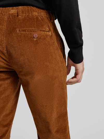 Brax Regular fit corduroy broek met steekzakken, model 'FABIO' Hazelnoot - 3