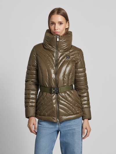 Blauer Usa Steppjacke mit Stehkragen Khaki 4