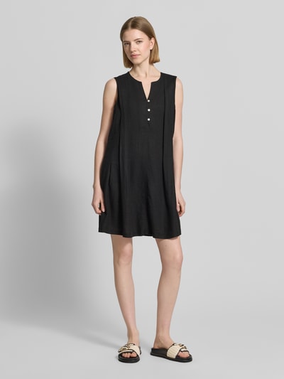ICHI Minikleid aus Leinen-Viskose-Mix Modell 'LINNO' Black 1