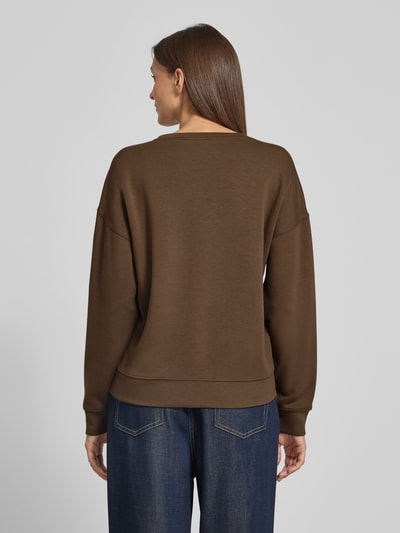 MSCH Copenhagen Sweatshirt aus Viskose-Mix mit Rundhalsausschnitt Modell 'Ima' Dunkelbraun 5
