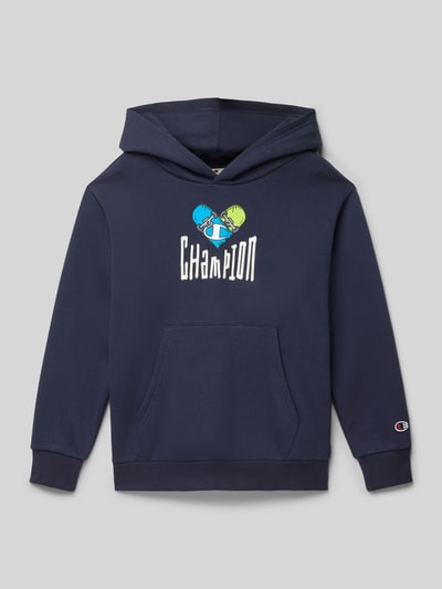 CHAMPION Hoodie met labelprint Marineblauw - 1