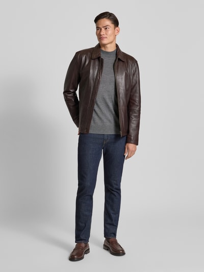 JOOP! Collection Strickpullover aus reiner Wolle Modell 'Davide' Mittelgrau 1