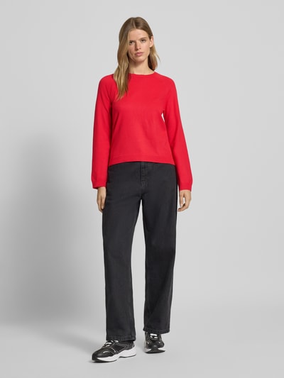 Pieces Regular fit pullover met raglanmouwen, model 'BREE' Rood - 1