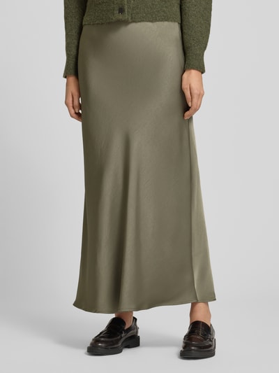 Neo Noir Maxirock aus Satin mit elastischem Bund Modell 'Vicky' Khaki 4