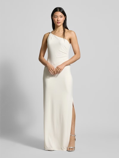 Lauren Ralph Lauren Abendkleid mit seitlicher Raffung Modell 'BELINA' Offwhite 4