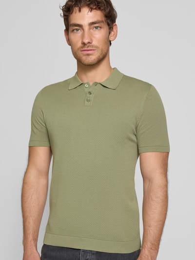 Drykorn Slim fit poloshirt met structuurmotief, model 'TRITON' Leem - 3