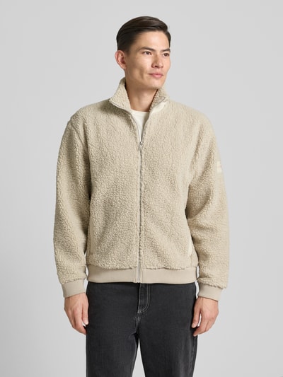 BOSS Orange Slim Fit Sweatjacke in Teddyfell-Optik Modell 'ZE_COZISOLID' Sand 4