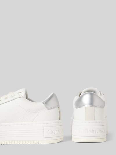 Calvin Klein Jeans Ledersneaker mit Plateausohle Weiss 2