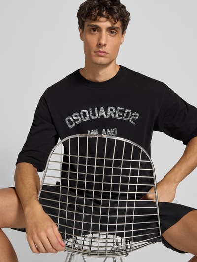 Dsquared2 Loose Fit T-Shirt mit Logo-Print BLACK 3