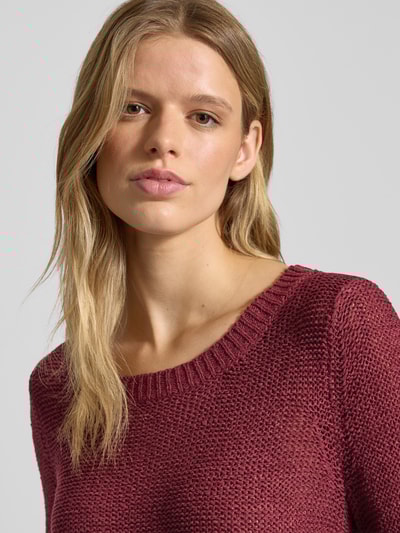 Only Regular Fit Strickpullover aus Grobstrick Modell 'GEENA' Bordeaux 3
