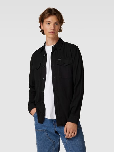 G-Star Raw Slim Fit Freizeithemd mit Kentkragen Modell 'Marine' Black 4