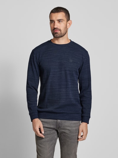 Tom Tailor Regular Fit Sweatshirt aus Baumwoll-Mix in Melange Dunkelblau 4