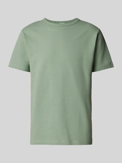 SELECTED HOMME T-Shirt mit geripptem Rundhalsausschnitt Modell 'SANDER' Hellgruen 2