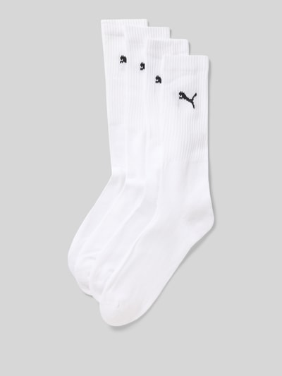 PUMA Skarpety z nadrukiem z logo w zestawie 4 szt. Biały 1