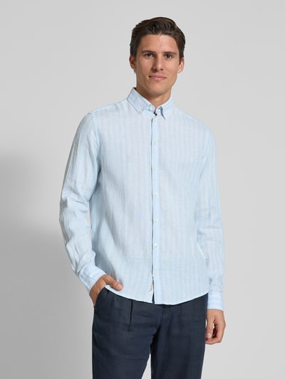 Casual Friday Vrijetijdsoverhemd met knoopsluiting, model 'DALLAS' Lichtblauw - 4