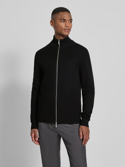 SELECTED HOMME Regular Fit Strickjacke aus reiner Baumwolle Modell 'DANE' Black 4