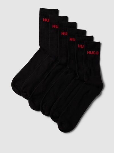 HUGO Socken mit Label-Print im 6er-Pack Black 1