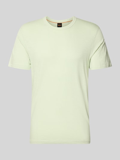 Produktfoto, Regular Fit T-Shirt aus reiner Baumwolle Modell 'TEGOOD' von BOSS Orange, efekt: jednolity kolor, męski t-shirt, nadruk z logo, okrągły dekolt, krótki rękaw, bawełna