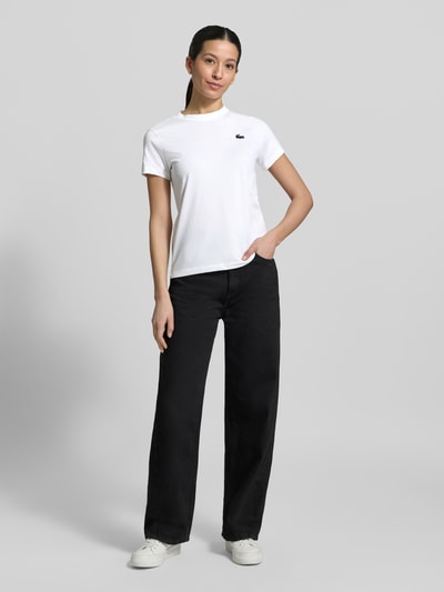 Lacoste Sport T-shirt o kroju slim fit z mieszanki bawełny Biały 1