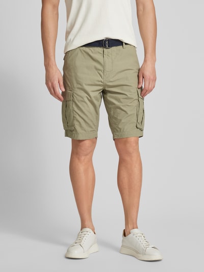 Petrol Regular Fit Cargoshorts mit Gürtel Schilf 4