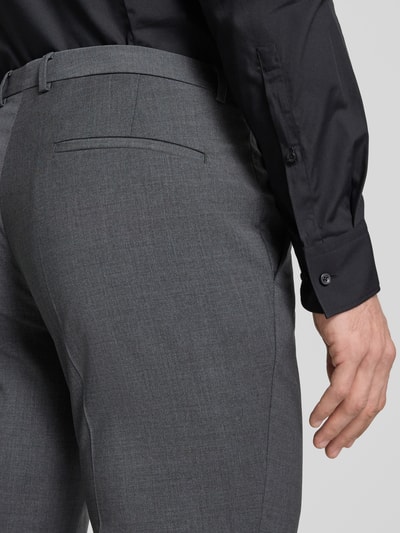 HUGO Slim fit pantalon van wolmix, model 'HESTEN' Antraciet gemêleerd - 3