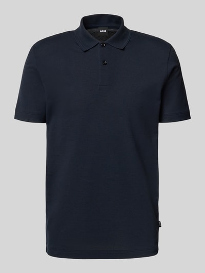 BOSS Regular fit poloshirt van katoenmix Marineblauw - 2