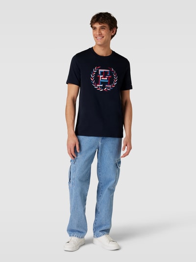 Tommy Hilfiger Regular Fit T-Shirt mit Label-Stitching Marine 1