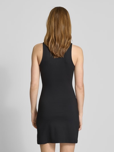 Calvin Klein Jeans Knielanges Kleid mit Stehkragen und Label-Stitching Black 5