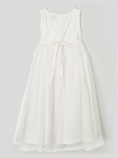 Une Hautre Couture Communiejurk met gebloemde sierboord  Offwhite - 2