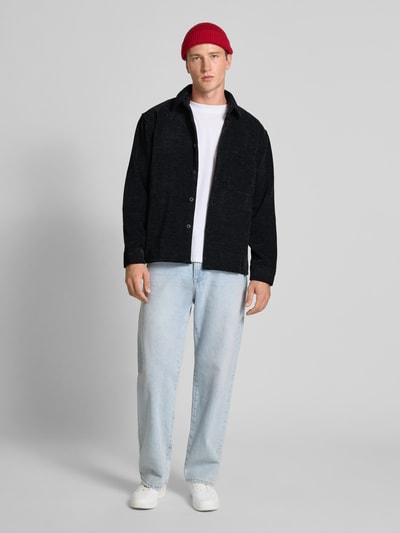 REVIEW Regular fit vrijetijdsoverhemd met structuurmotief Zwart - 1