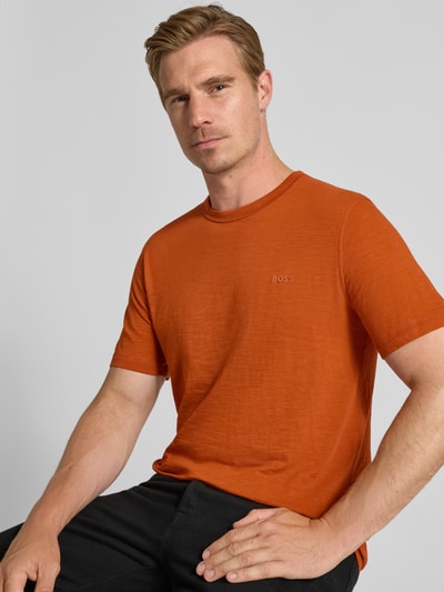BOSS Orange Regular fit T-shirt van puur katoen, model 'TEGOOD' Oranje - 3