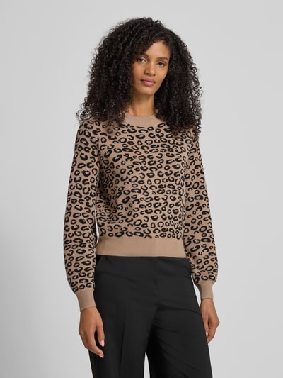 VERO MODA Regular fit gebreide pullover van viscosemix, model 'NANCY' Beige gemêleerd - 4