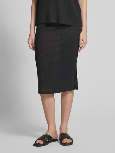 Soyaconcept Midirock mit Seitenschlitzen Modell 'Delia' Black 4