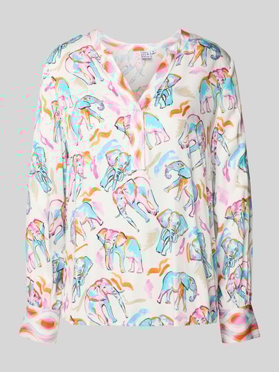 Emily Van den Bergh Regular Fit Bluse mit Tunikakragen Weiss 2