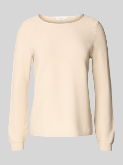 Christian Berg Woman Bluzka z długim rękawem o kroju regular fit z imitacji dzianiny z czystej bawełny Kamienny 2