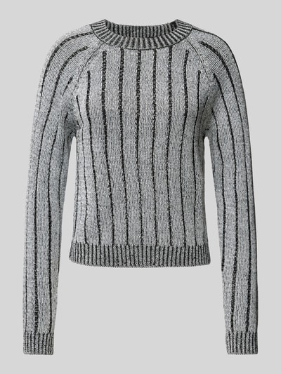 Vero Moda Regular Fit Strickpullover mit Effektgarn-Ripp-Struktur Modell 'VANJA' Metallic Black 2