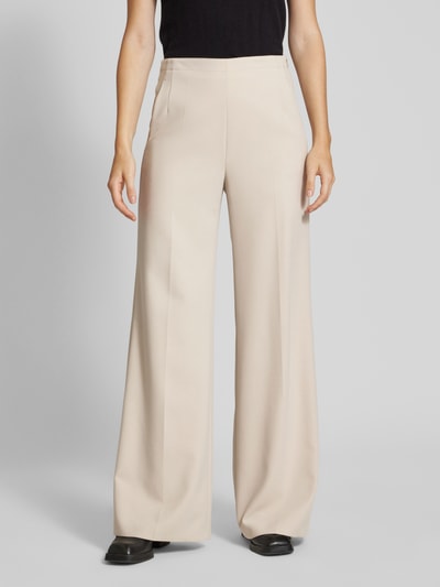 Windsor Wide leg pantalon met persplooien Beige - 4