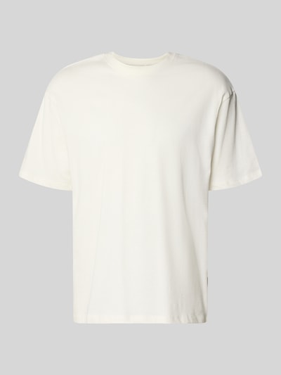 Produktfoto, Oversized T-Shirt Modell 'FISHER' von Blend für Herren, czysta bawełna, kolor biały, krój oversized, okrągły dekolt, długość tyłu w rozmiarze M: 72 cm