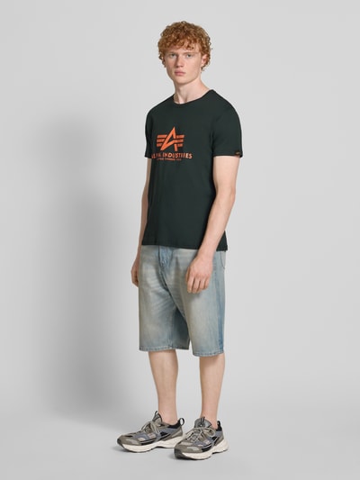 Alpha Industries T-Shirt mit Label-Print Petrol 1