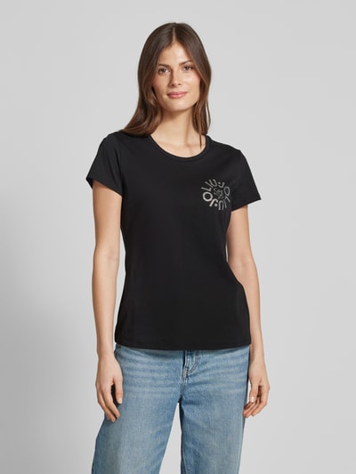 Liu Jo White T-Shirt mit Label-Detail Black 4