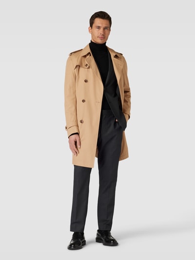 BOSS Trenchcoat met strikceintuur, model 'Hyde' Beige - 1