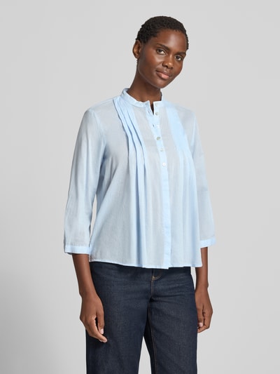 Christian Berg Woman Regular Fit Bluse mit Drapierungen und 3/4-Arm Hellblau 4