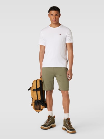 Napapijri Straight Fit Shorts mit elastischem Bund Oliv 1