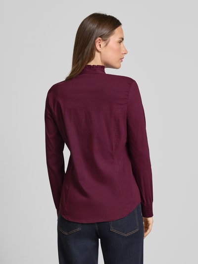 MORE & MORE Slim Fit Bluse mit Rüschen Bordeaux 5