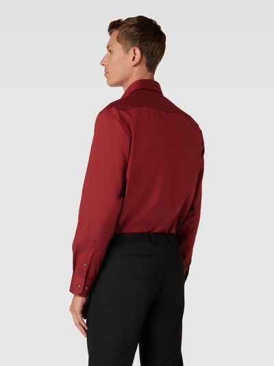 Eterna Koszula biznesowa o kroju comfort fit z kieszenią na piersi Bordowy 5