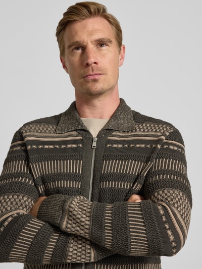 Marc O'Polo Strickjacke aus Baumwoll-Mix Khaki 3